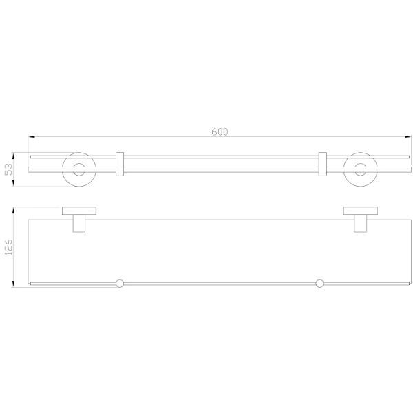 Полка стеклянная Wonzon & Woghand WW-8127 60 см, хром