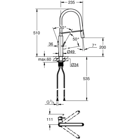 смеситель для кухни grohe concetto 31491000