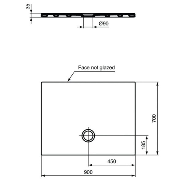 душевой поддон 90×70 см ideal standard t2571yk strada
