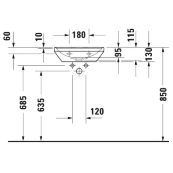 раковина накладная duravit d-neo 45 см 738450041, белая