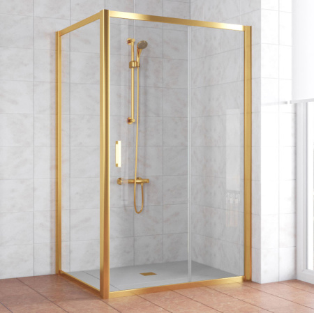 Душевой уголок Vegas Glass ZP+ZPV 130*90 09 01 профиль золото, стекло, стекло прозрачное