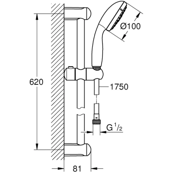 душевой гарнитур grohe new tempesta 27644001