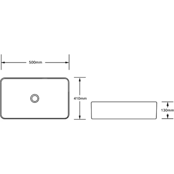 раковина santiline sl-1051mw накладная, 50x41 см, белая матовый