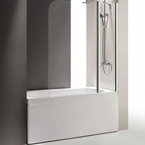 шторка на ванну cezares eco-o-v-11-120/140-c-cr профиль хром стекло прозрачное