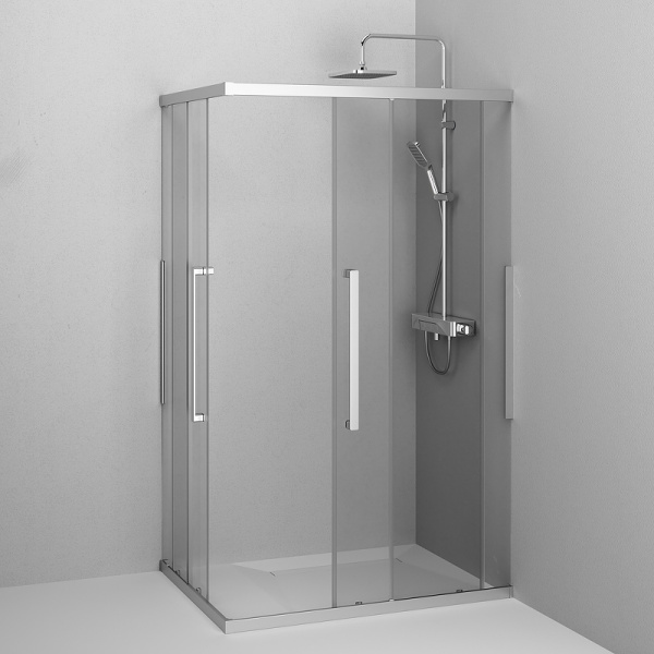 душевой уголок am.pm func 120×90 w84g-403-12090-mт профиль хром матовый, стекло прозрачное