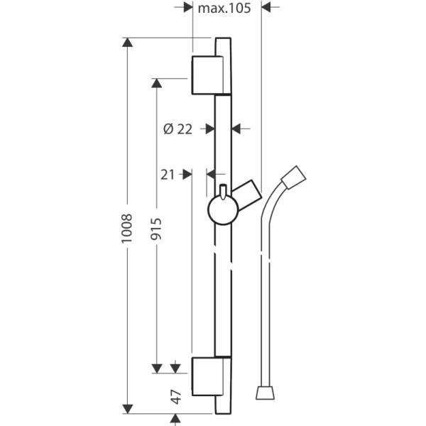 душевой гарнитур hansgrohe unica s puro 28631700