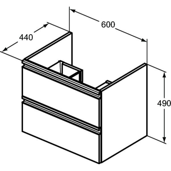 тумба черный матовый 60 см ideal standard tesi t0050zt