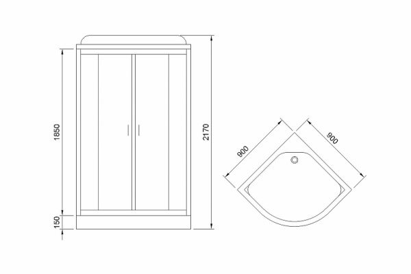 душевая кабина royal bath hk 90x90 rb90hk5-wt без гидромассажа