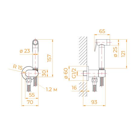 гигиенический душ со смесителем rgw sp-210b