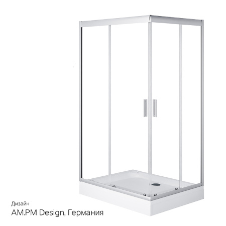 душевой уголок am.pm gem 120×90 w90g-404-120290-mt профиль хром матовый, стекло прозрачное