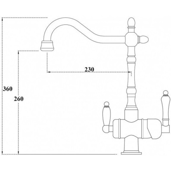 смеситель для кухни zorg sanitary zr 326 yf antique