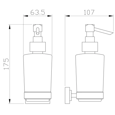 Дозатор для жидкого мыла Wonzon & Woghand Flat WW-9733 настенный, хром