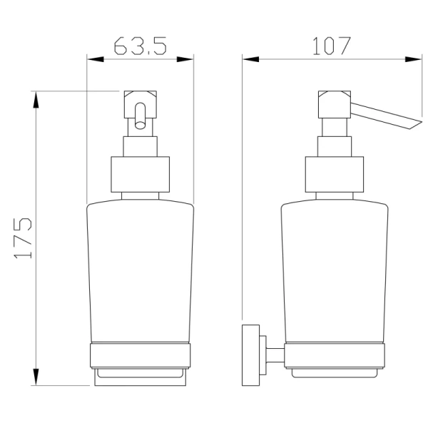 Дозатор для жидкого мыла Wonzon & Woghand Flat WW-9733 настенный, хром