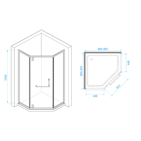 душевой уголок rgw hotel ho-084b 90×90 350608499-24 профиль черный, стекло матовое-сатинат