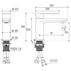 смеситель aqueduto linha lin0145 для раковины, оружейная сталь матовый
