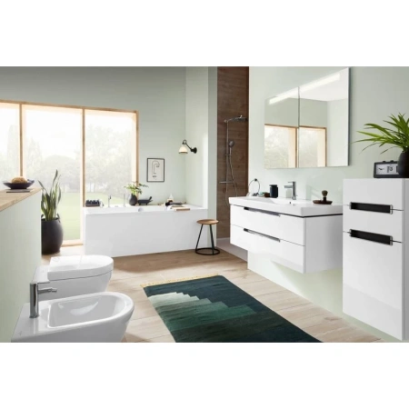 раковина villeroy & boch subway 2.0 7175a0r1 подвесная, с переливом, нешлифованный, 100x47 см, альпийский белый ceramicplus 