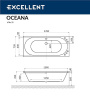 акриловая ванна excellent oceana 170x75 "ultra" цвет золото