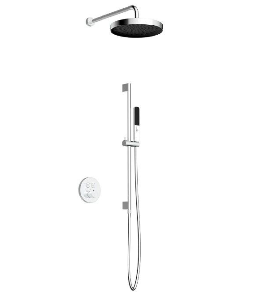 душевая система aquame арт.aqm8401cr, внутренняя часть в комплекте, с термостатом, цвет хром