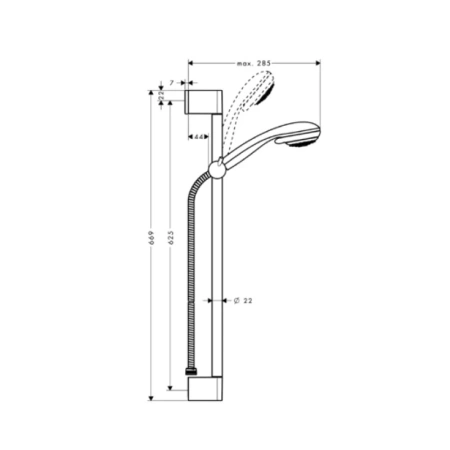 душевой гарнитур unica crometta hansgrohe crometta 85 27763000