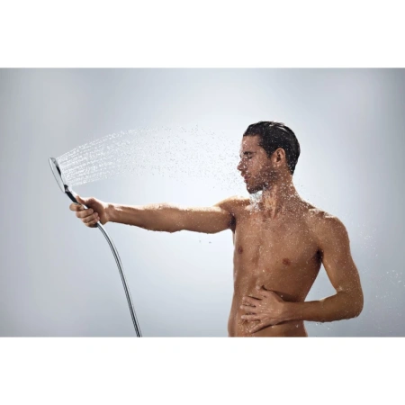 ручной душ hansgrohe raindance select 120 air 3jet ecosmart 9л/мин белый/хром 26521400