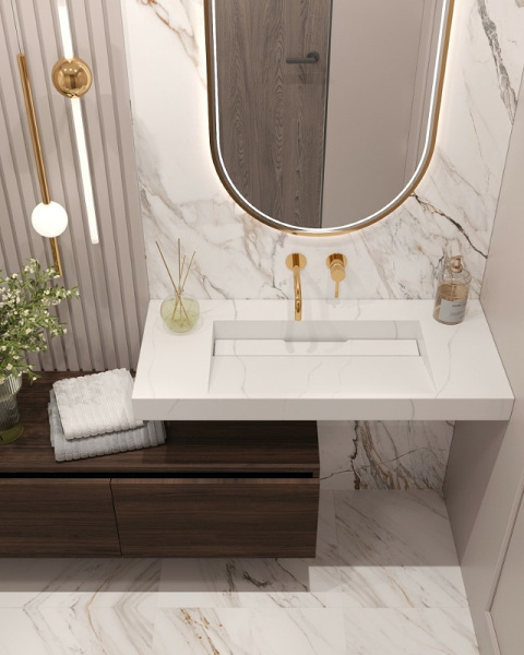 раковина boheme armadi art flat 100 859-100-clct белый мрамор