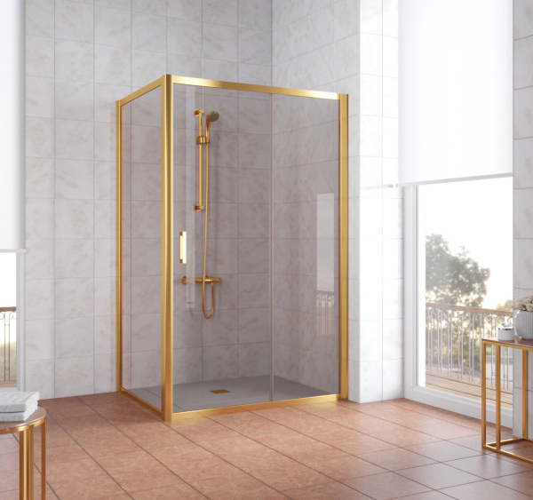 душевой уголок vegas glass zp+zpv 140*70 09 05 профиль золото, стекло, стекло бронза