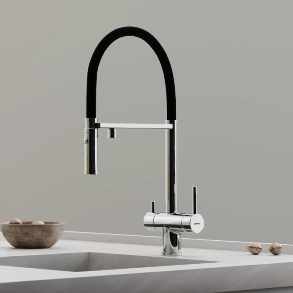 смеситель для кухни sancos imola sc4010ch хром черный