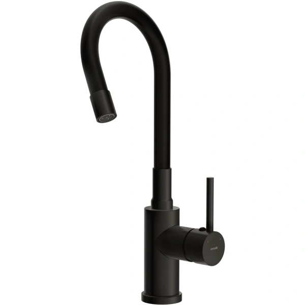смеситель для кухни cersanit melar a68234 с гибким изливом, черный матовый смеситель для кухни cersanit melar a68234 с гибким изливом, черный матовый