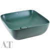 Раковина накладная 43 см AeT Elite Square L602T0R0V0143, цвет зеленый мох матовый