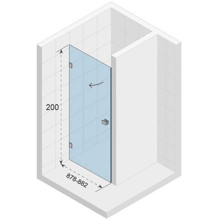 душевая дверь riho sz scandic nxt x101 88 l g001005120 (gx00012c1) профиль хром, стекло прозрачное