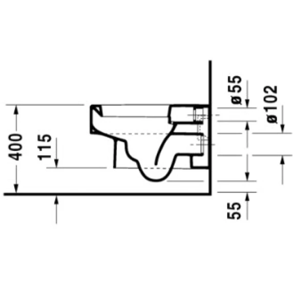 унитаз подвесной duravit vero 221709 00 64, без сиденья, цвет белый.