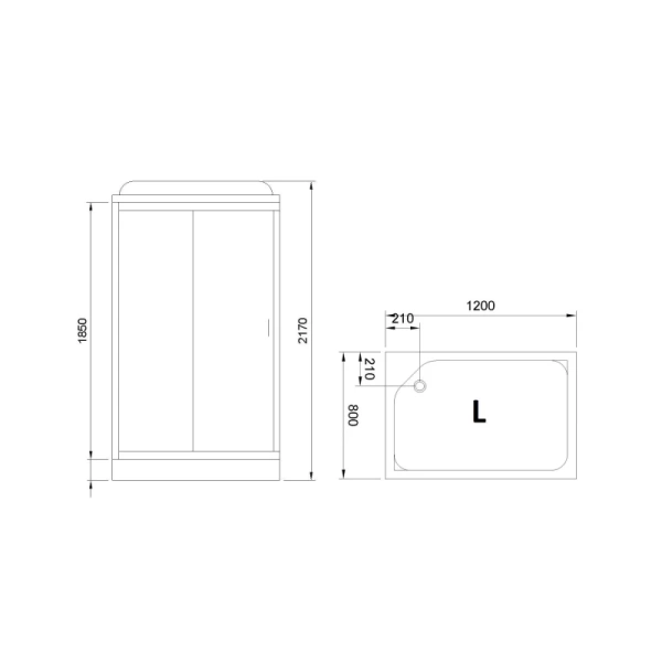 душевая кабина royal bath hp 120х80 rb8120hp1-m-l без гидромассажа