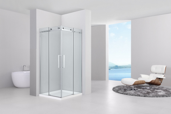 душевой уголок black&white stellar wind s202-9090 90×90 профиль серебристый хром стекло прозрачное