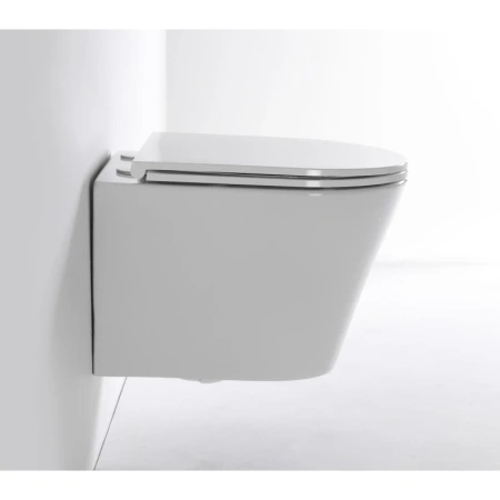 унитаз tece tecespring k 9700997 подвесной, безободковый, с сиденьем в комплекте, белый