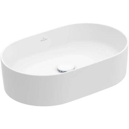 Раковина Villeroy & Boch Collaro 4A1956RW накладная, 56x36 см, Stone White (белый матовый) с покрытием CeramicPlus