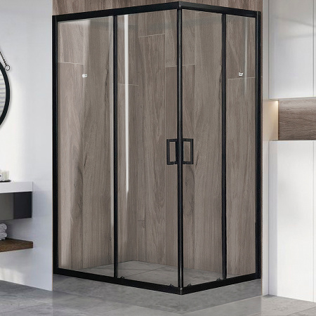 Душевой уголок Royal Bath HPD 110×80 RB8110HPD-T-BL профиль черный, стекло прозрачное
