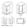 душевой уголок am.pm func 120×90 w84g-403-12090-bт профиль черный матовый, стекло прозрачное