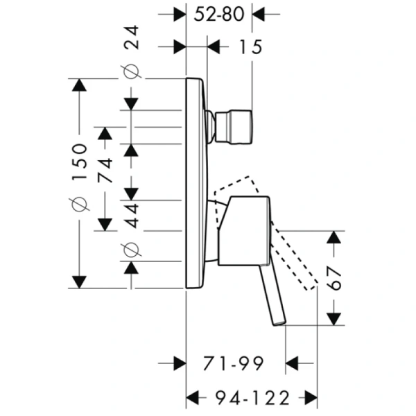 смеситель для ванны hansgrohe talis s 32475000