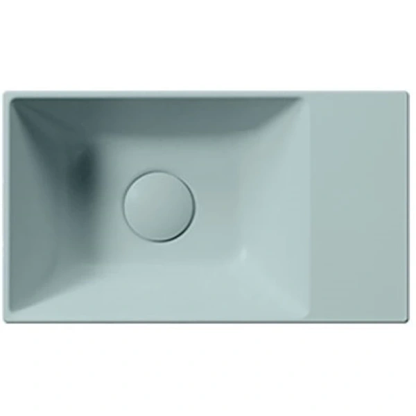 раковина gsi kube x 9484015 накладная, 40x23 см, ghiaccio opaco (голубой матовый)