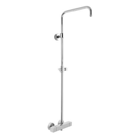 Смеситель для душа Fima Carlo Frattini Wellness F4255SCR, термостатический, внешнего монтажа, с душевой стойкой, цвет хром