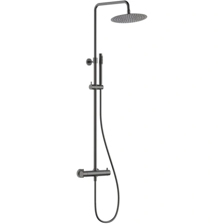 Душевая система AQUAme AQM8006GM 250 мм, с термостатом, оружейная сталь