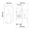 смеситель для душа, wasserkraft donau 5341 цвет хром