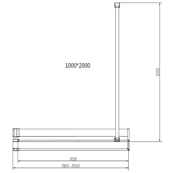 душевая перегородка vincea walk-in hr 100 vsw-4hr100clb профиль черный матовый, стекло прозрачное