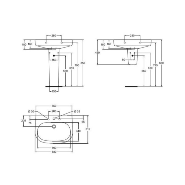 Пьедестал Ideal Standard Active T412401