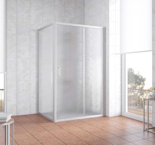 душевой уголок vegas glass zp+zpv 130*90 07 02 профиль матовый хром, стекло шиншилла