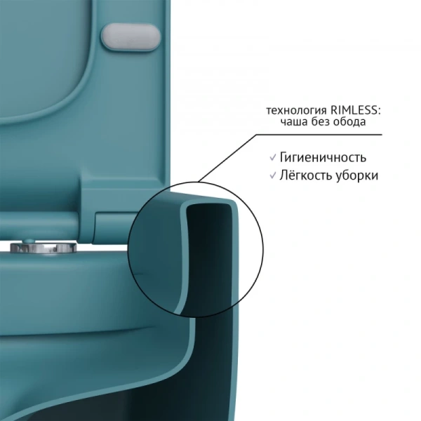 унитаз подвесной berges ego xl 082140 безободковый, с сиденьем микролифт, темно-синий матовый