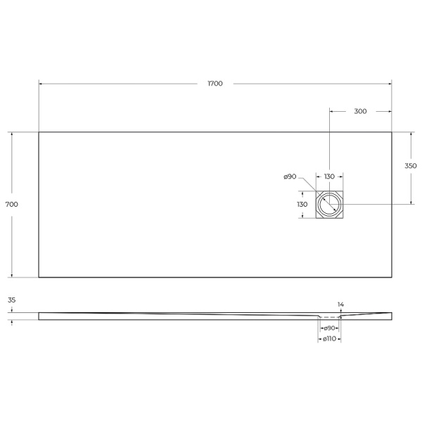 душевой поддон из искусственного камня belbagno uno 170x70 tray-mr-uno-ah-170/70-35-w белый