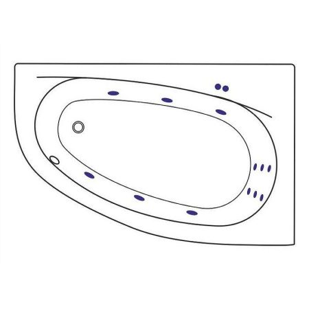 акриловая ванна excellent kameleon 170x110 (правая) "line" цвет бронза