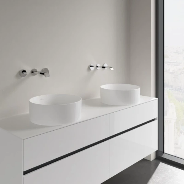 раковина villeroy & boch collaro 4a184001 накладная, ø40 см, альпийский белый