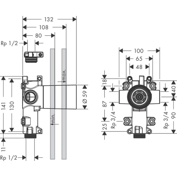 внутренняя часть 3/4" axor citterio e 36770180